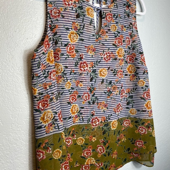 CAbi 5354 Penelope Tank Stripe Floral Sleeveless - Picture 7 of 7